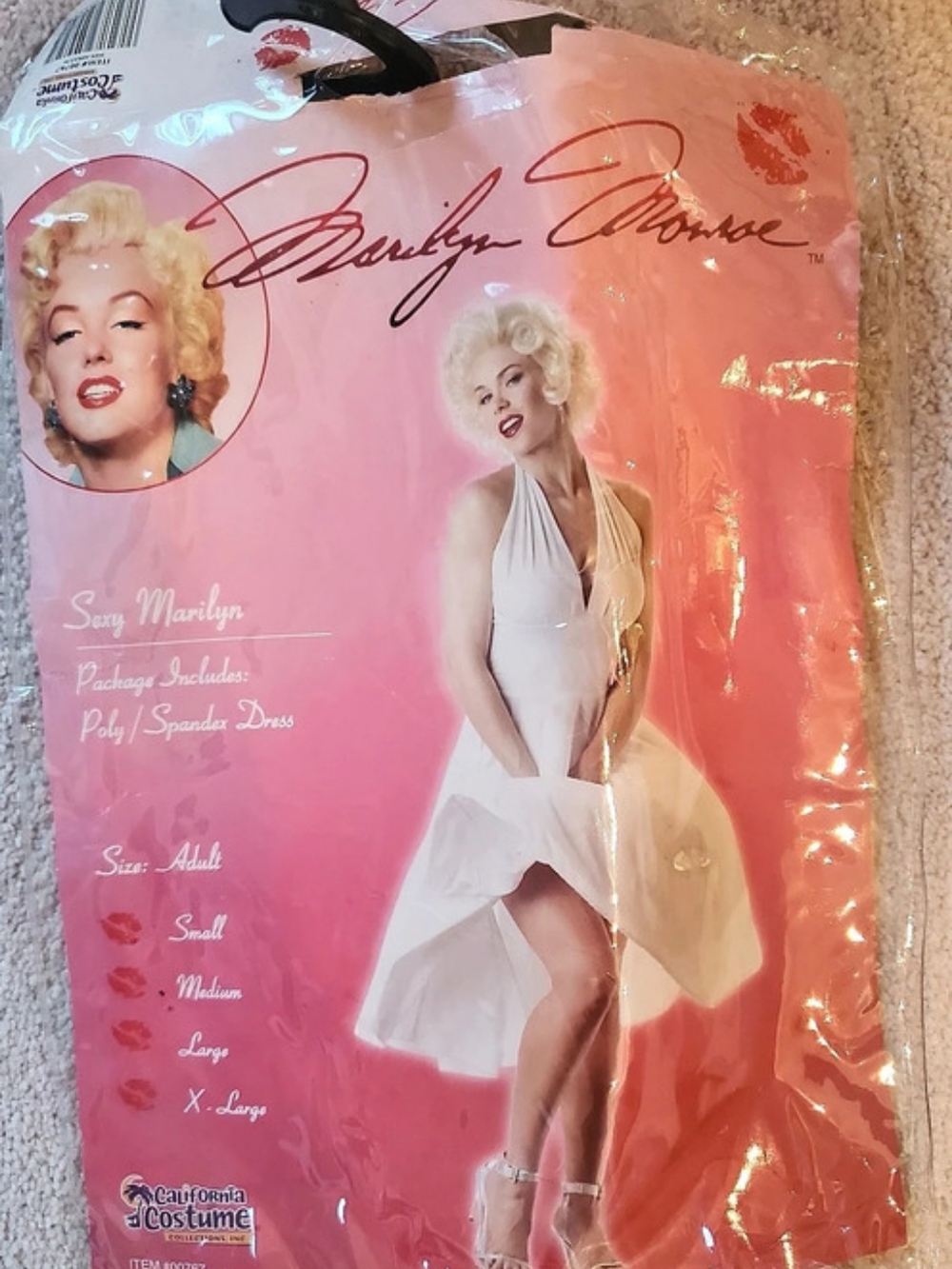 Marilyn Monroe Costume White Size Medium